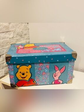 Vintage Disney Winnie The Pooh & Piglet Storage Trunk Chest Box Tri-Coastal